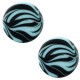 Polaris cabochon Plat 12mm zebra Soft lagoon blue